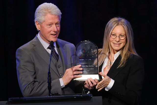 Barbra Streisand presented Bill Clinton with an award in 2011